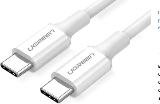 Ugreen Type C Male To Type C Male 2.0 Data Cable